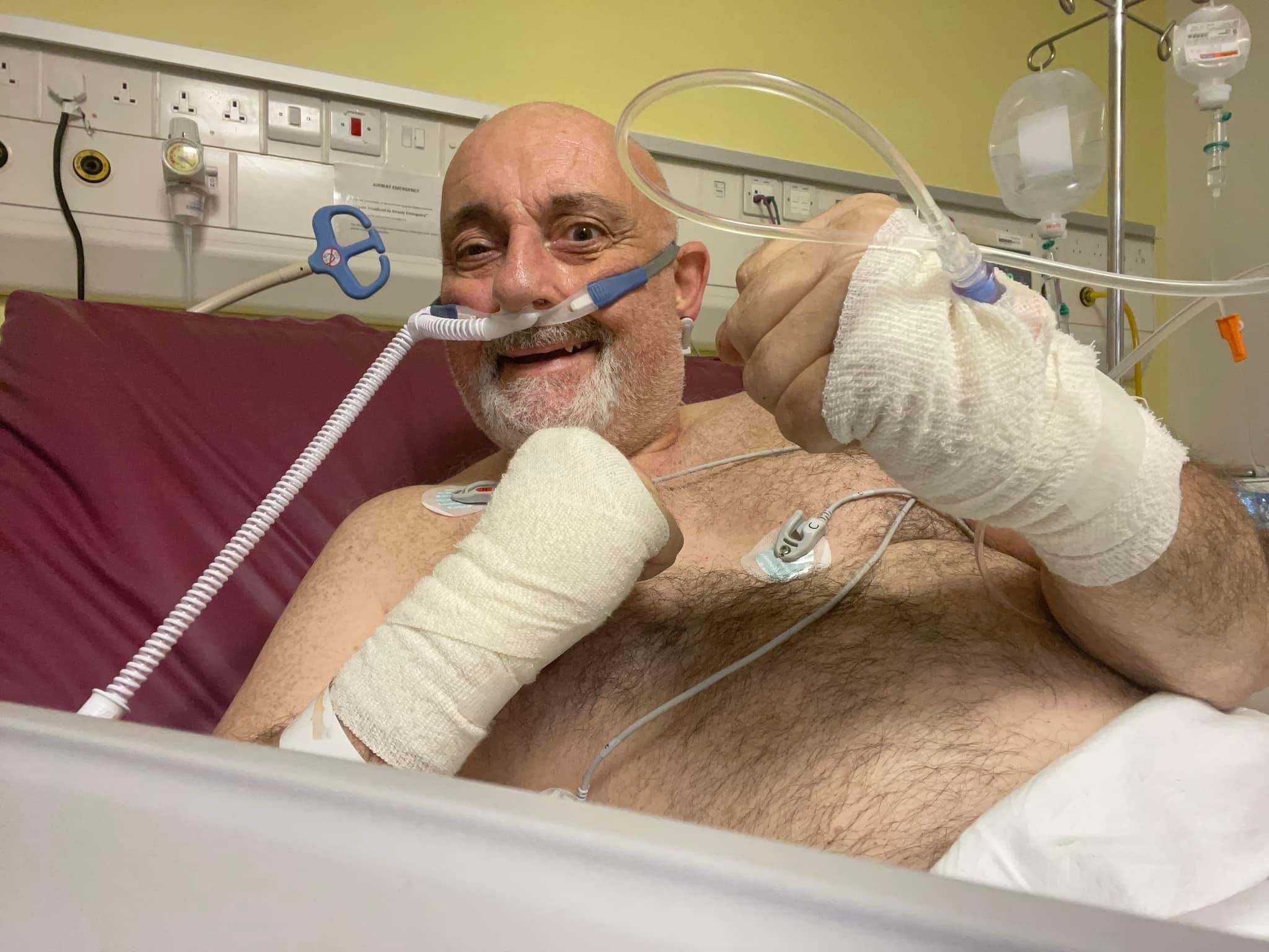 Alan 'putting up a fight' during a stay in hospital